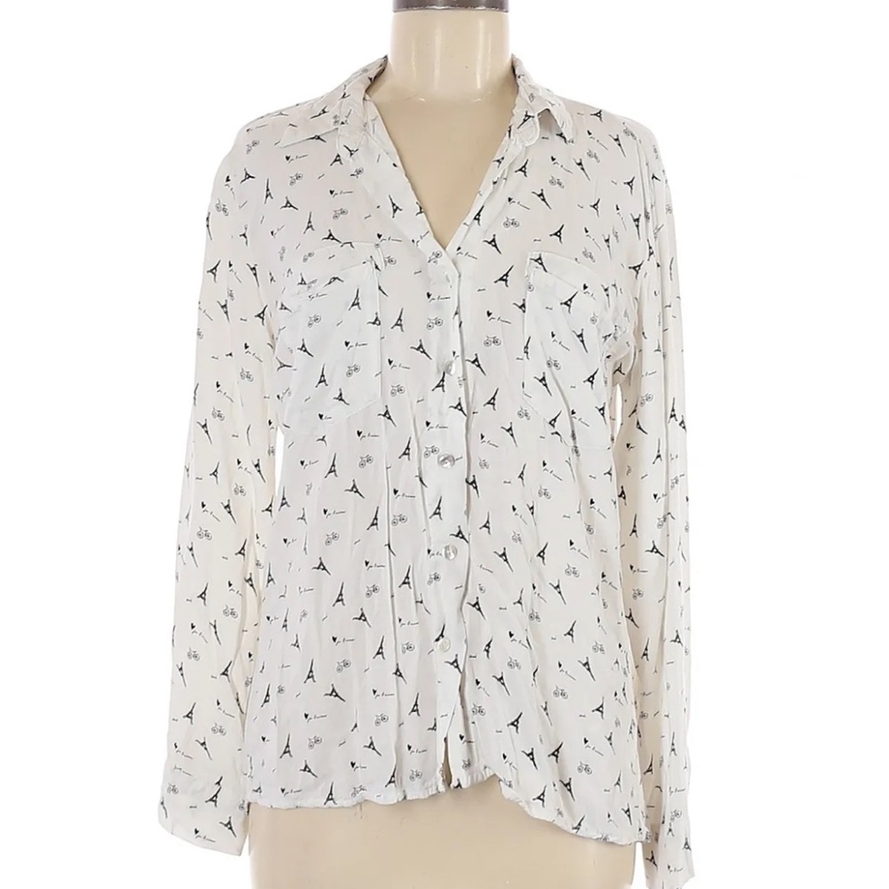 Paris Eiffel Tower Tailored Button Up